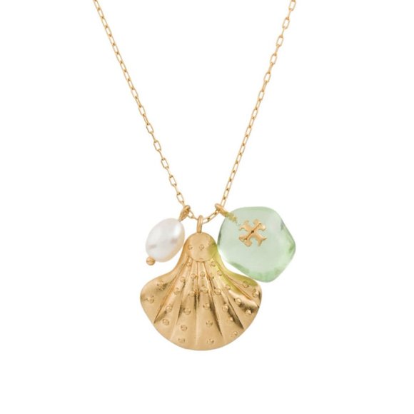 Tory Burch Green Ocean Shells Necklace & Bracelet Set - Picture 3 of 11